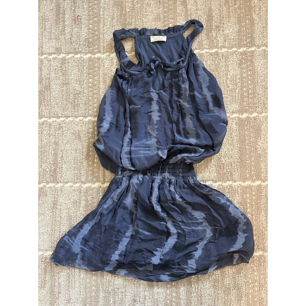 SOFIA Made Italy Blue Tie Dye Silk Blend Dress Boho Sleeveless Flowy